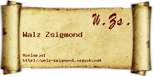 Walz Zsigmond névjegykártya